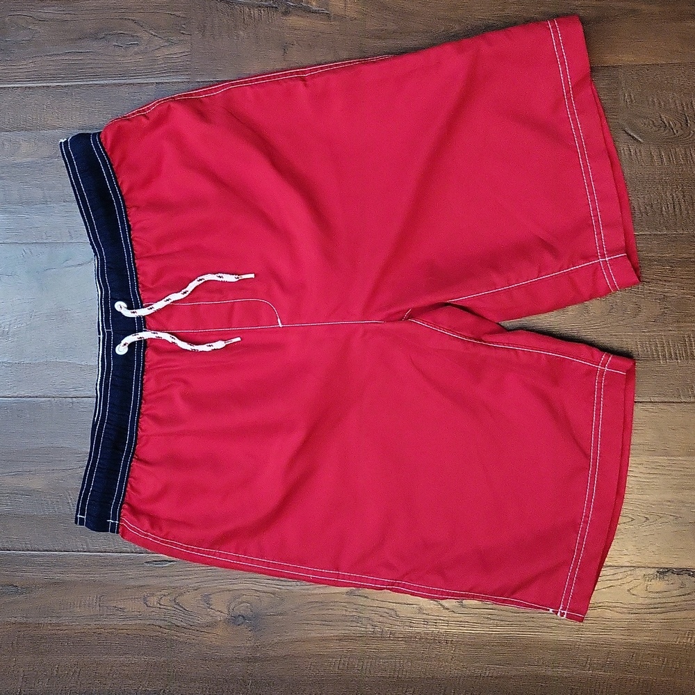 Lands End Swim Trunks Board Shorts Red, White, & Blue